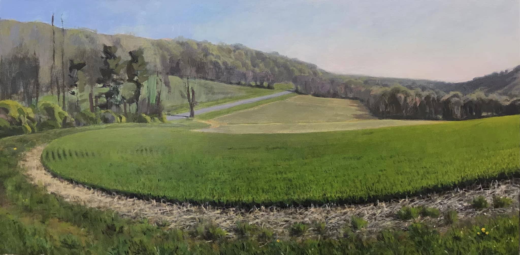 painting of field end