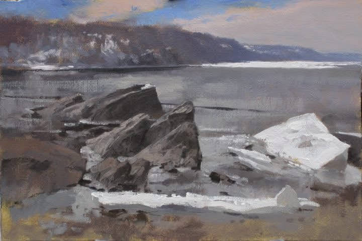 painting of ice river