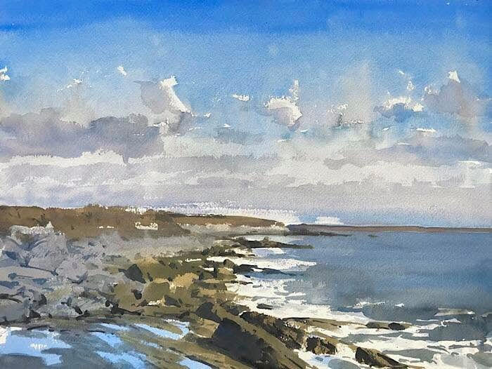 watercolor painting of sachuest
