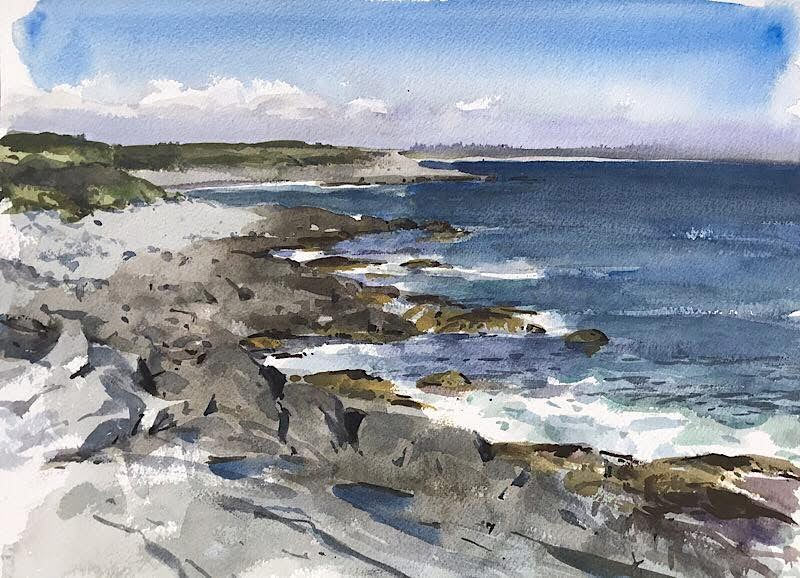 watercolor painting of sachuest