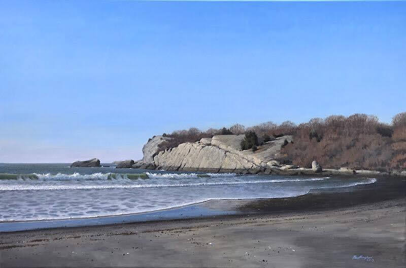 painting of surfers end
