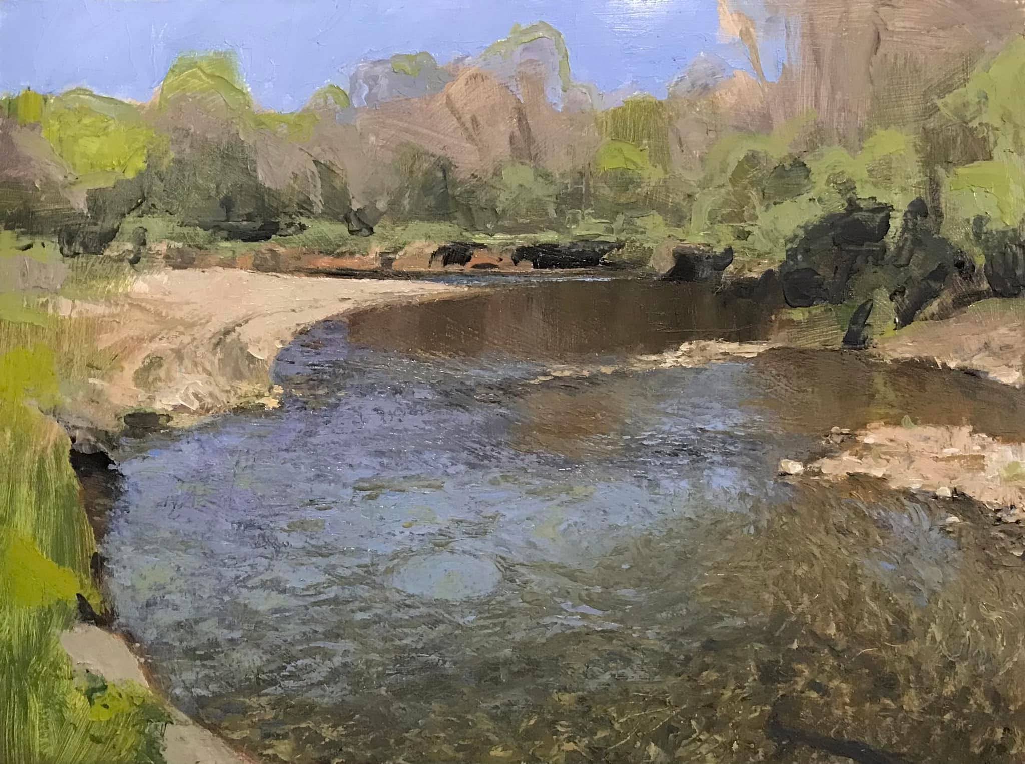 painting of stream