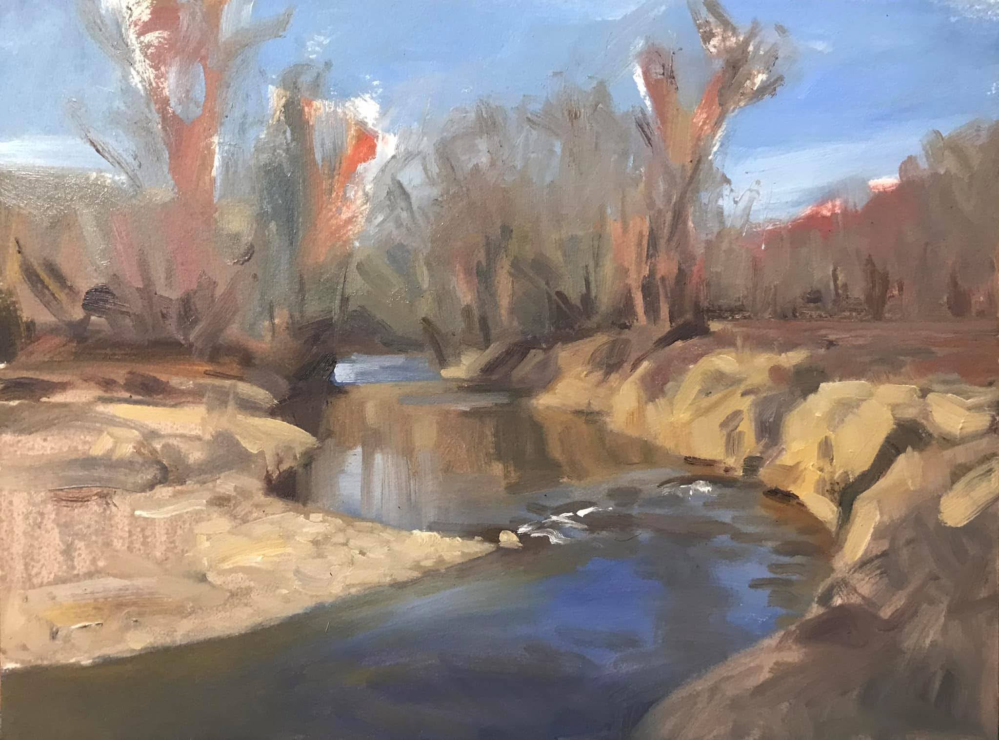 painting of winter creek
