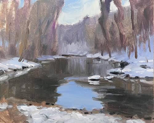 painting of winter creek